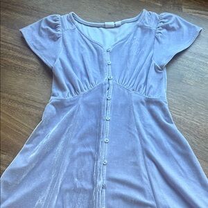GAP Lavender Velvet Button-Front Dress